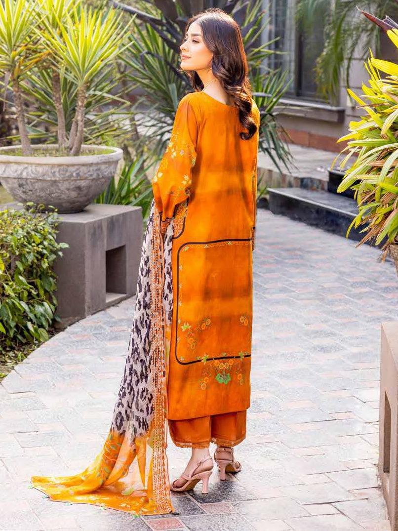 Charizma Combination Embroidered Lawn Unstitched 3 Piece Suit CC-07