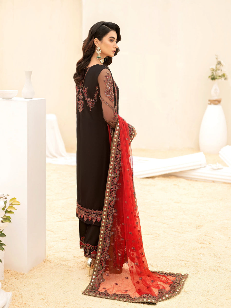 IZNIK Chinon Unstitched Embroidered Net 3Pc Suit CC-08 Darina
