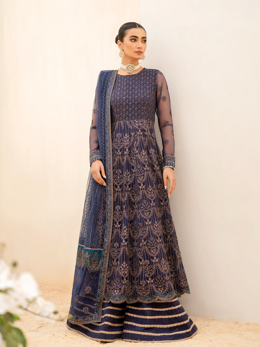 IZNIK Chinon Unstitched Embroidered Net 3Pc Suit CC-10 Kenza