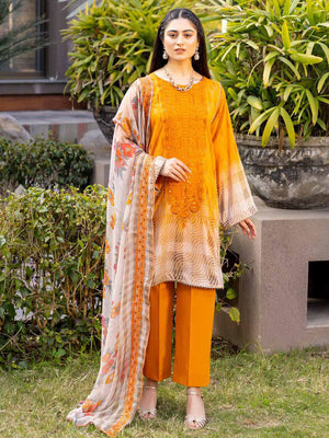 Charizma Combination Embroidered Lawn Unstitched 3 Piece Suit CC-12