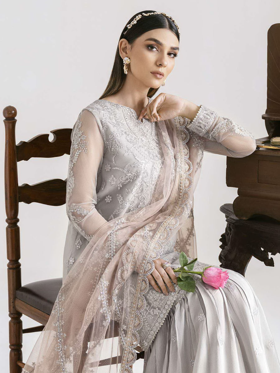 IZNIK Chinon Vol-02 Embroidered Net Unstitched 3Pc Suit CC-13 Marnie