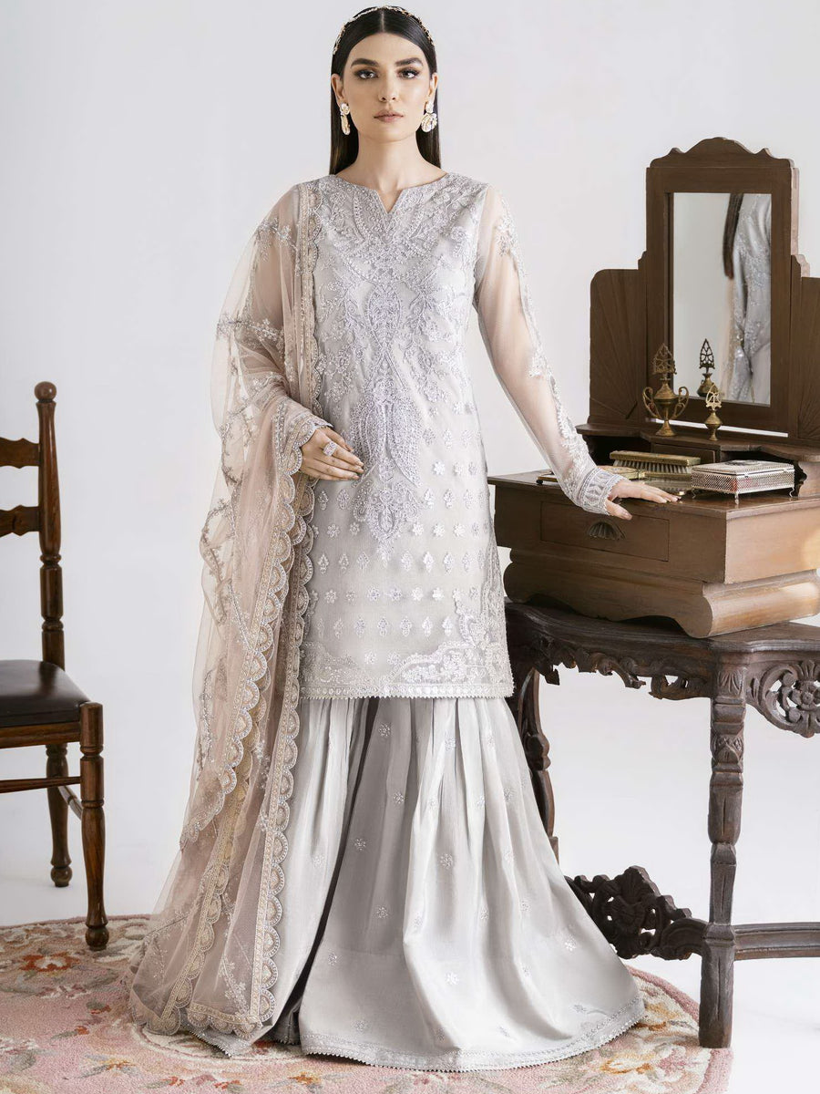 IZNIK Chinon Vol-02 Embroidered Net Unstitched 3Pc Suit CC-13 Marnie