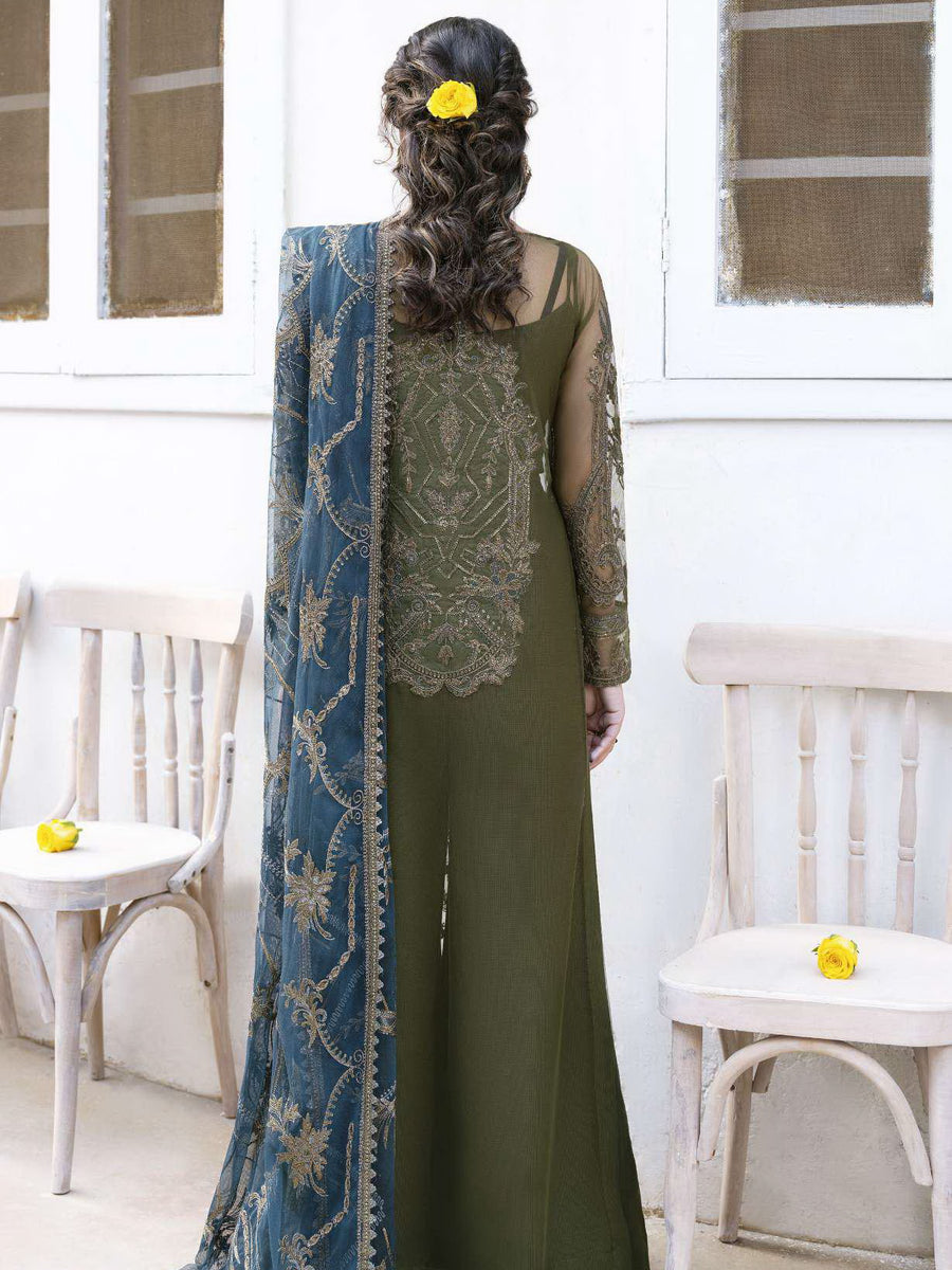 IZNIK Chinon Vol-02 Embroidered Net Unstitched 3Pc Suit CC-16 Kamila