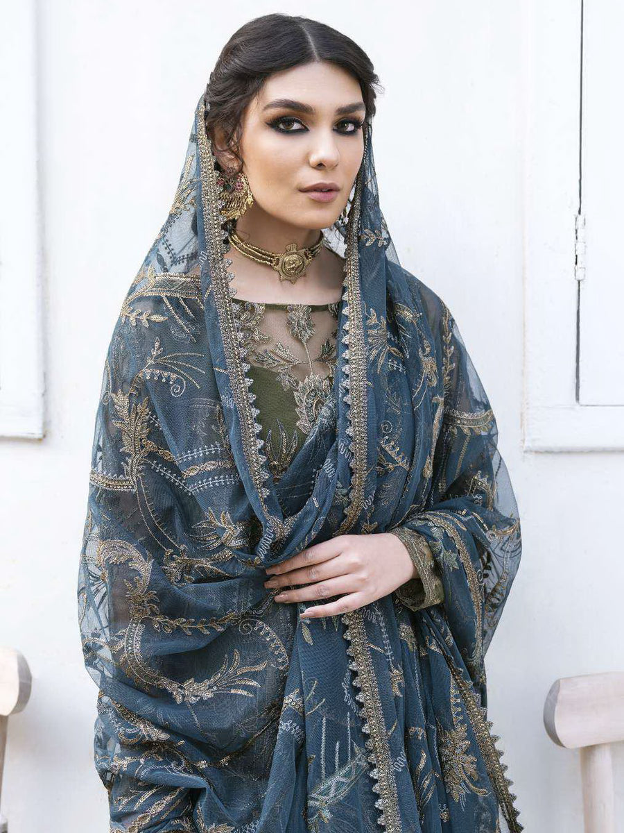 IZNIK Chinon Vol-02 Embroidered Net Unstitched 3Pc Suit CC-16 Kamila