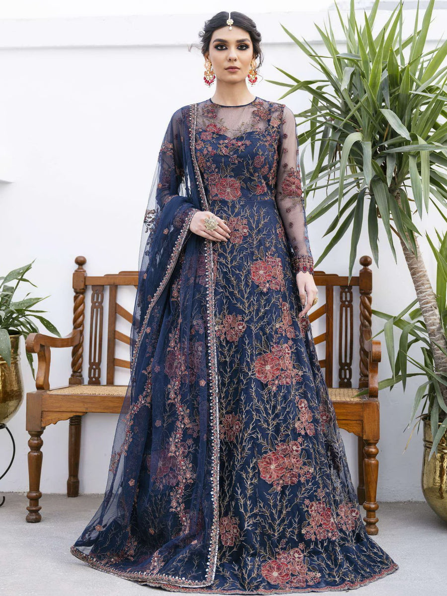 IZNIK Chinon Vol-02 Embroidered Net Unstitched 3Pc Suit CC-18 Zoe