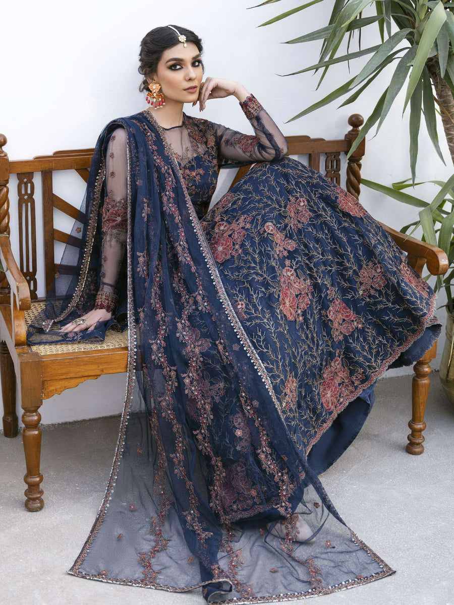 IZNIK Chinon Vol-02 Embroidered Net Unstitched 3Pc Suit CC-18 Zoe