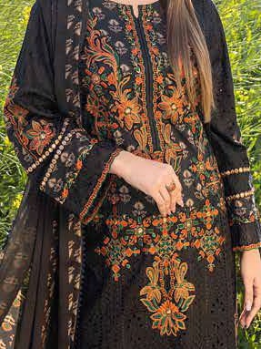 Charizma Zard Chikankari Lawn Unstitched 3 Piece Suit CCK-01