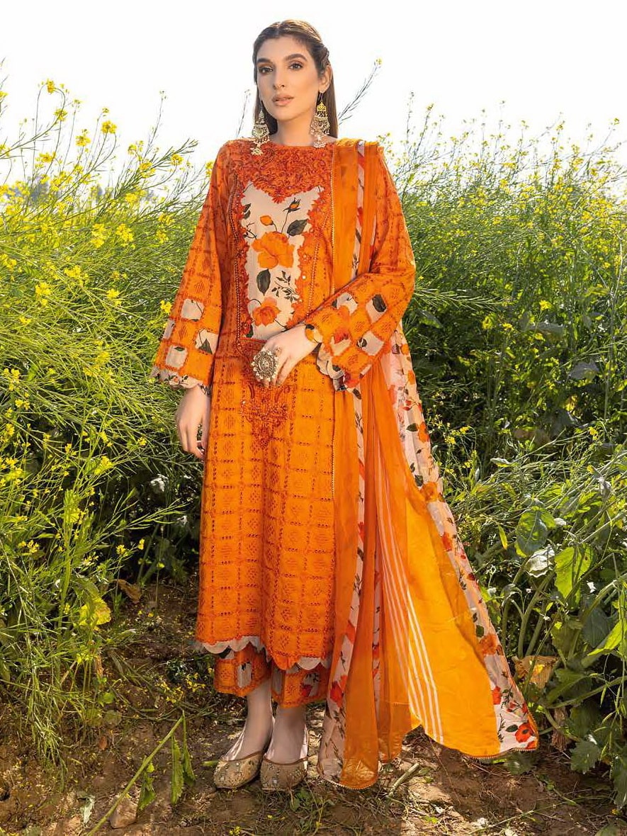 Charizma Zard Chikankari Lawn Unstitched 3 Piece Suit CCK-03
