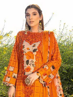 Charizma Zard Chikankari Lawn Unstitched 3 Piece Suit CCK-03