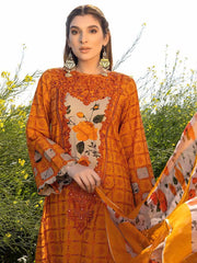 Charizma Zard Chikankari Lawn Unstitched 3 Piece Suit CCK-03