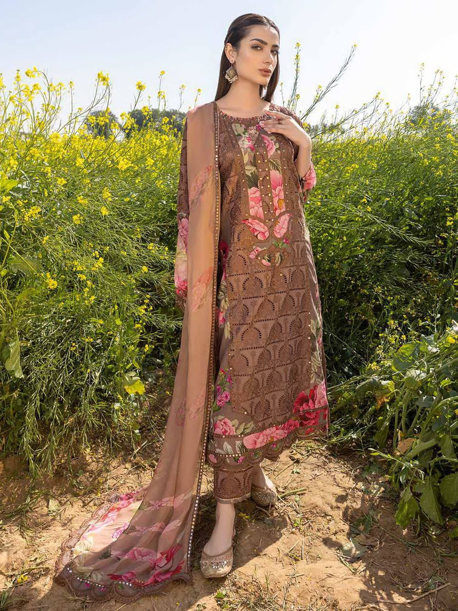 Charizma Zard Chikankari Lawn Unstitched 3 Piece Suit CCK-08