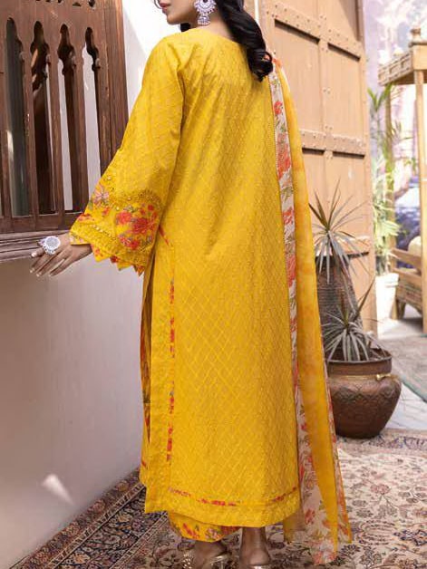 Charizma Zard Chikankari Lawn Unstitched 3 Piece Suit CCK-10