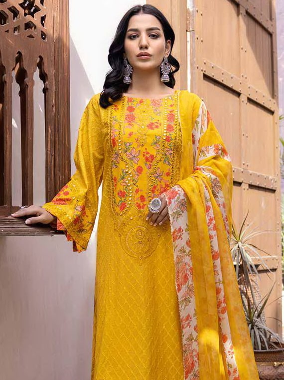 Charizma Zard Chikankari Lawn Unstitched 3 Piece Suit CCK-10