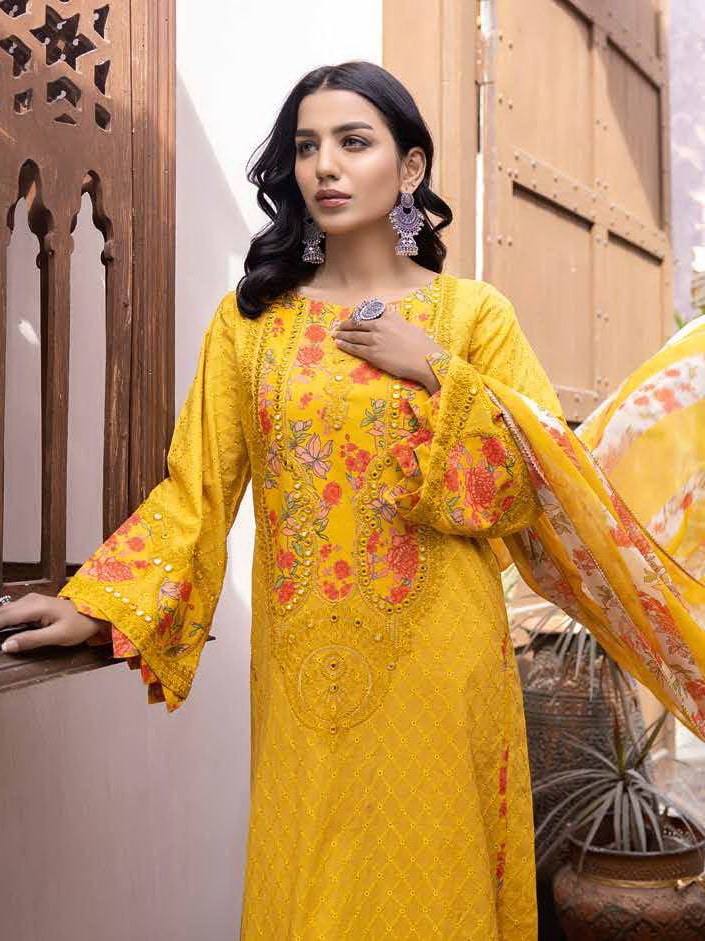Charizma Zard Chikankari Lawn Unstitched 3 Piece Suit CCK-10