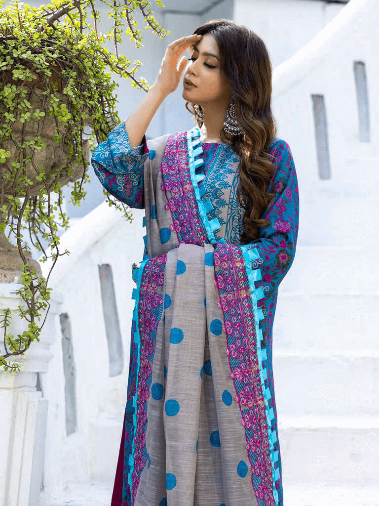 Charizma Combinations Embroidered Unstitched Linen 3Pc Suit CCW-08