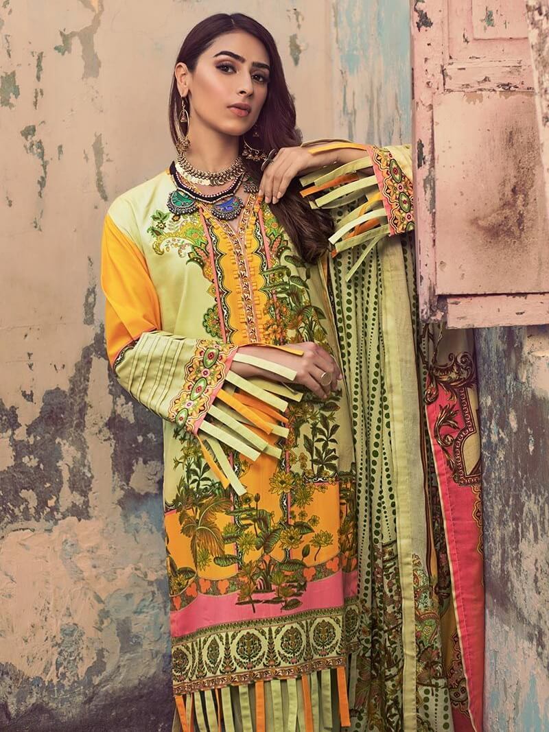 GulAhmed 3Pc Unstitched Corduroy Suit With Cotton Net Dupatta CD-39 - FaisalFabrics.pk