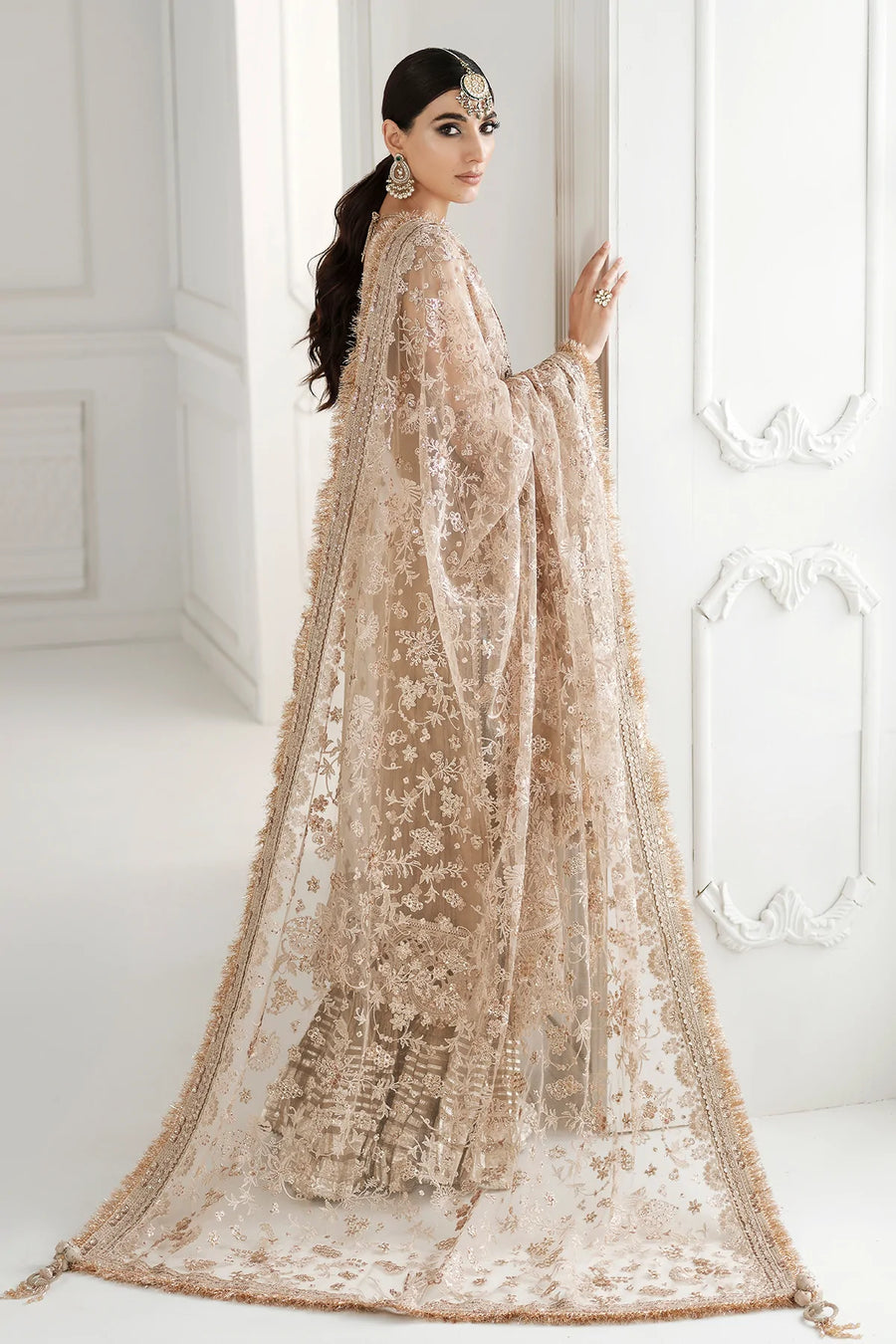 BAROQUE Chantelle Unstitched Embroidered Chiffon 3Pc Suit CH10-D04