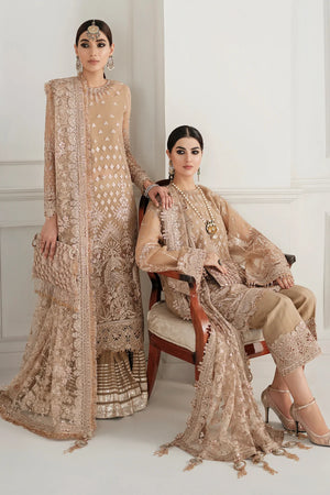 BAROQUE Chantelle Unstitched Embroidered Chiffon 3Pc Suit CH10-D04