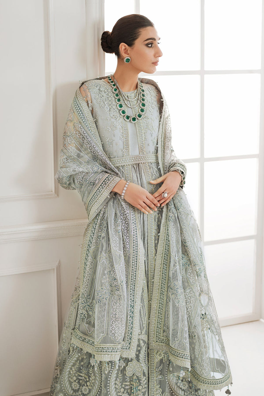 BAROQUE Chantelle Unstitched Embroidered Net 3Pc Suit CH10-D05