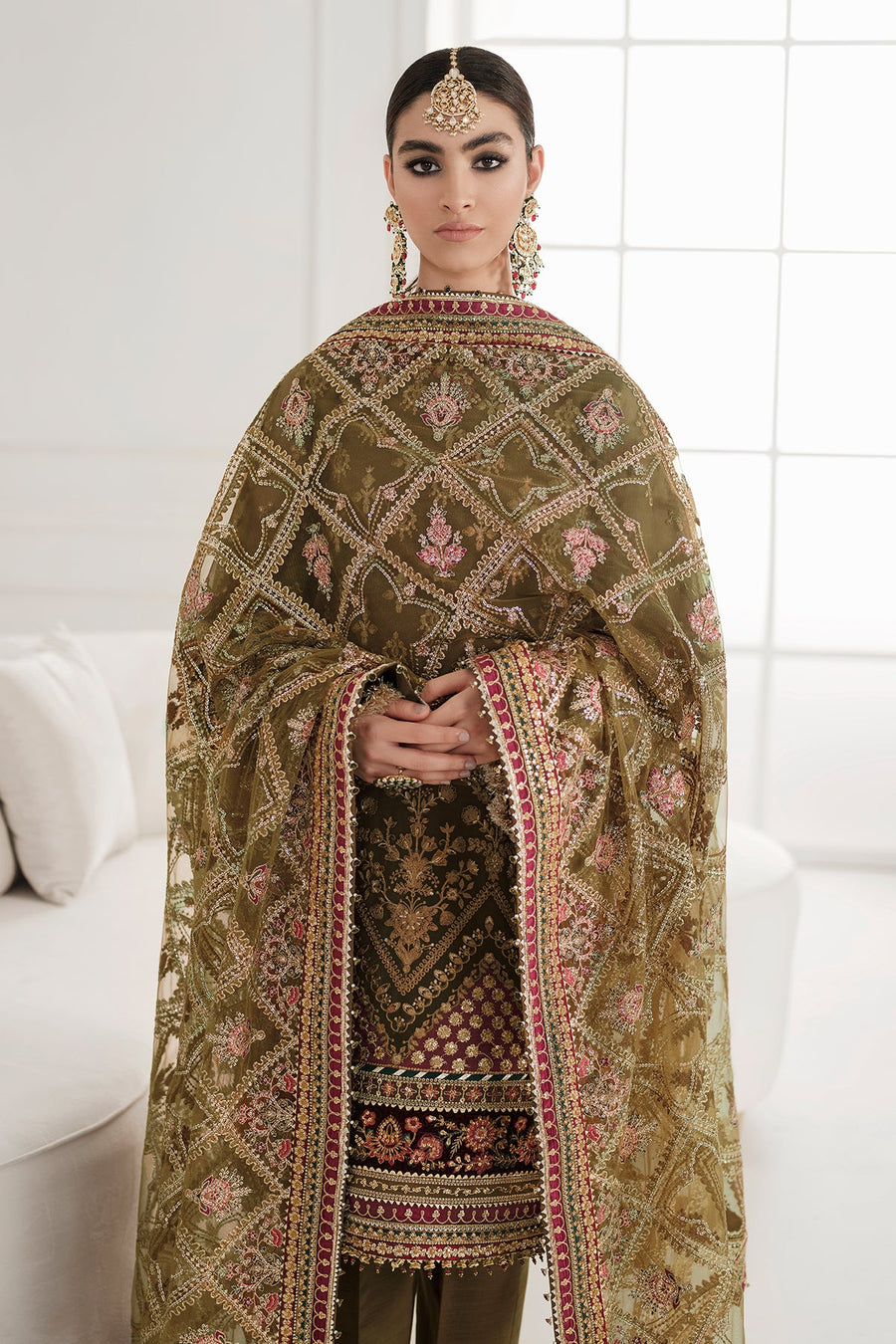 BAROQUE Chantelle Unstitched Embroidered Chiffon 3Pc Suit CH10-D06