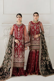 BAROQUE Chantelle Unstitched Embroidered Net 3Pc Suit CH10-D07