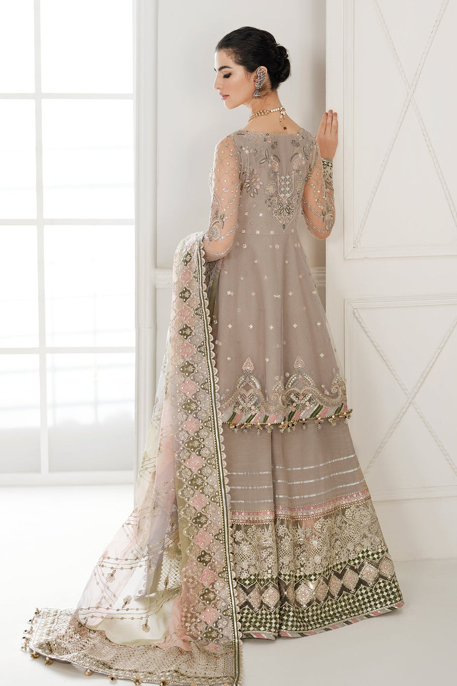 BAROQUE Chantelle Unstitched Embroidered Net 3Pc Suit CH10-D08