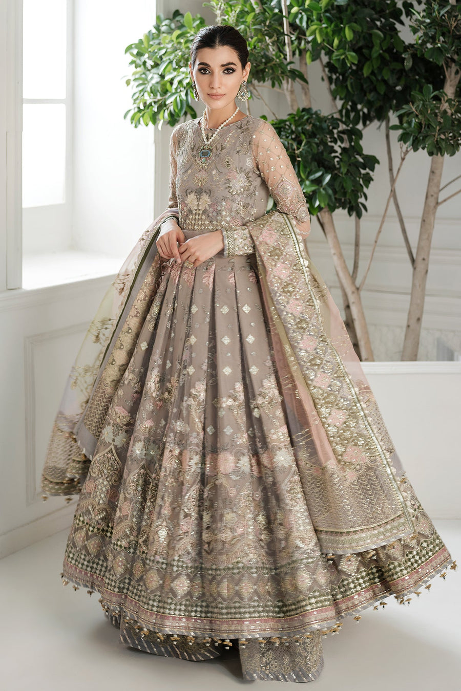 BAROQUE Chantelle Unstitched Embroidered Net 3Pc Suit CH10-D08