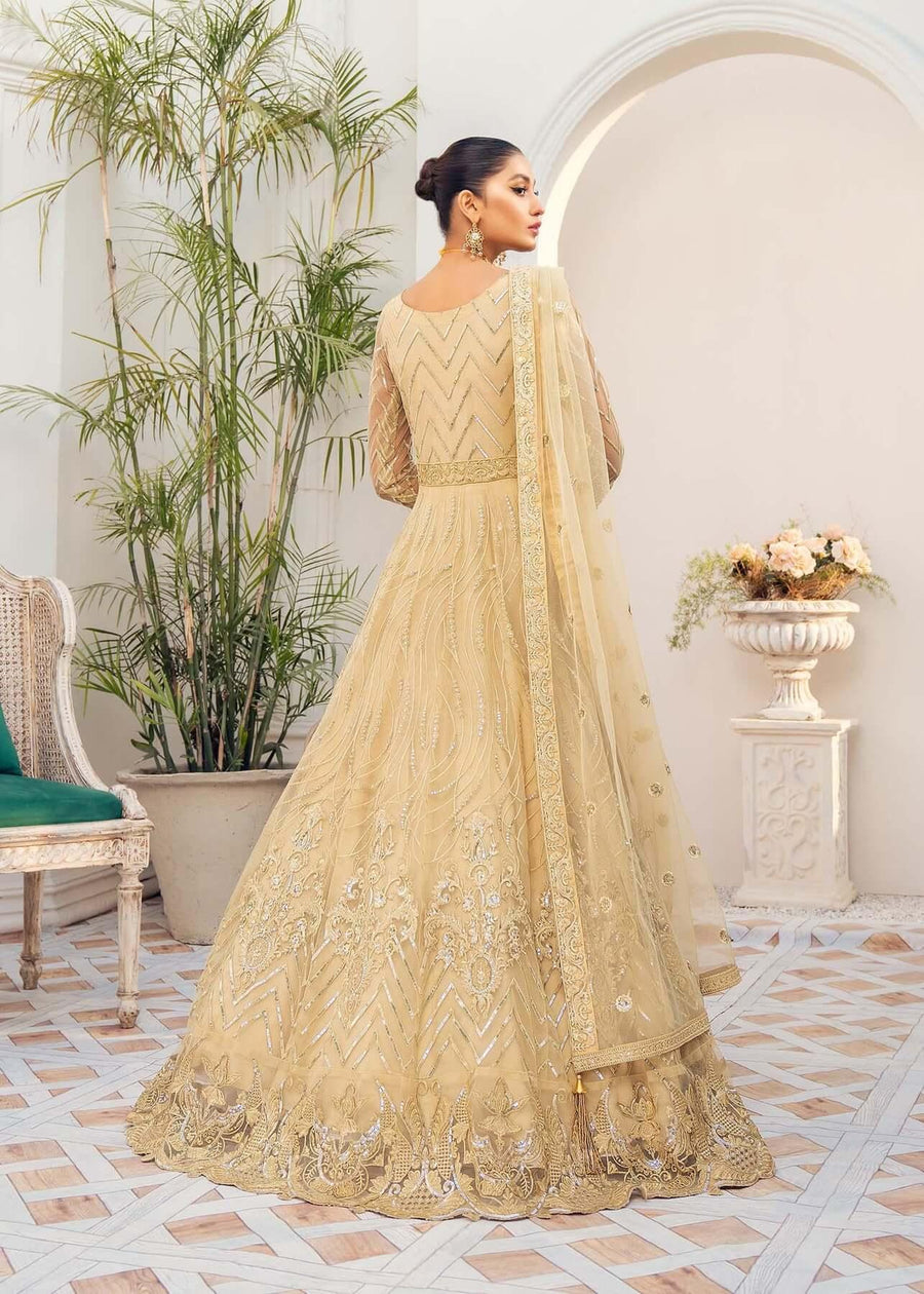 Akbar Aslam Libas e Khas Unstitched Formals 3pc Suit AALK-1396 CITRINE - FaisalFabrics.pk