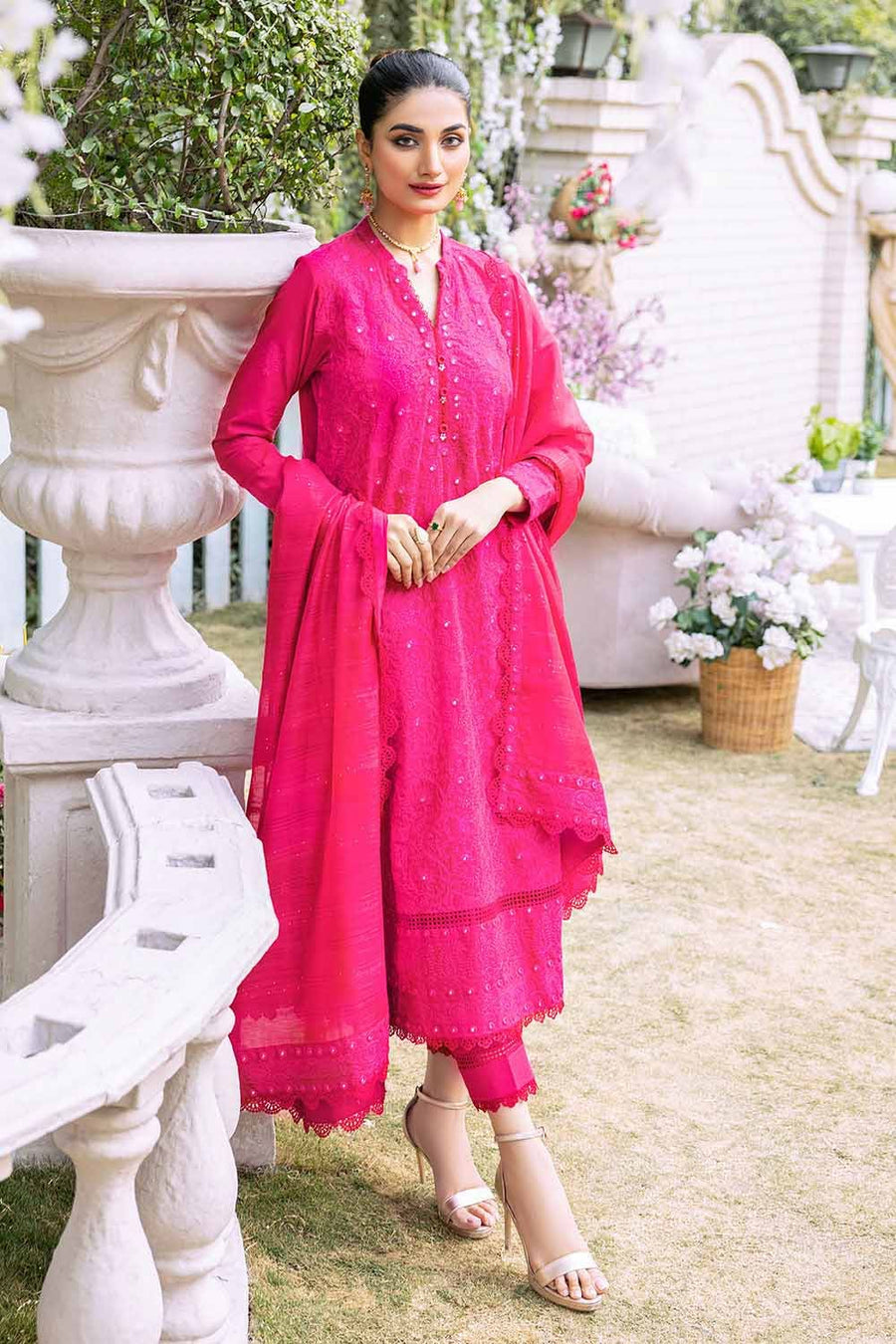 Gul Ahmed Festive Eid Embroidered Lawn Unstitched 3Pc Suit CK-32001