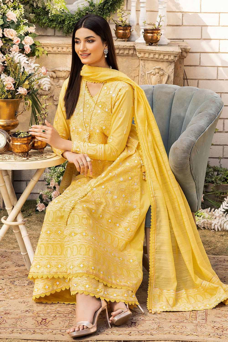 Gul Ahmed Festive Eid Embroidered Lawn Unstitched 3Pc Suit CK-32004