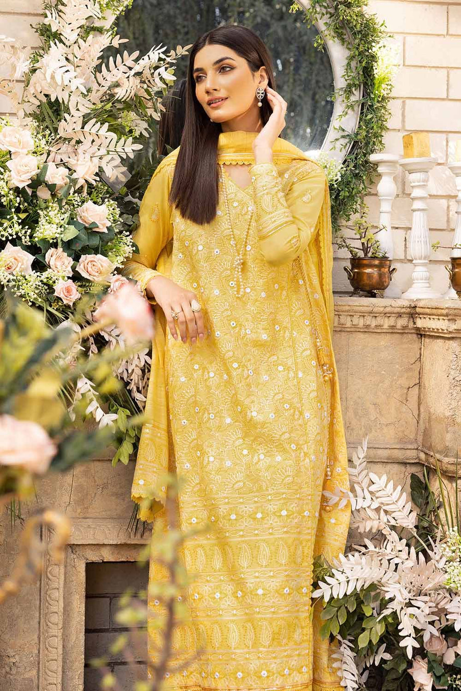 Gul Ahmed Festive Eid Embroidered Lawn Unstitched 3Pc Suit CK-32004