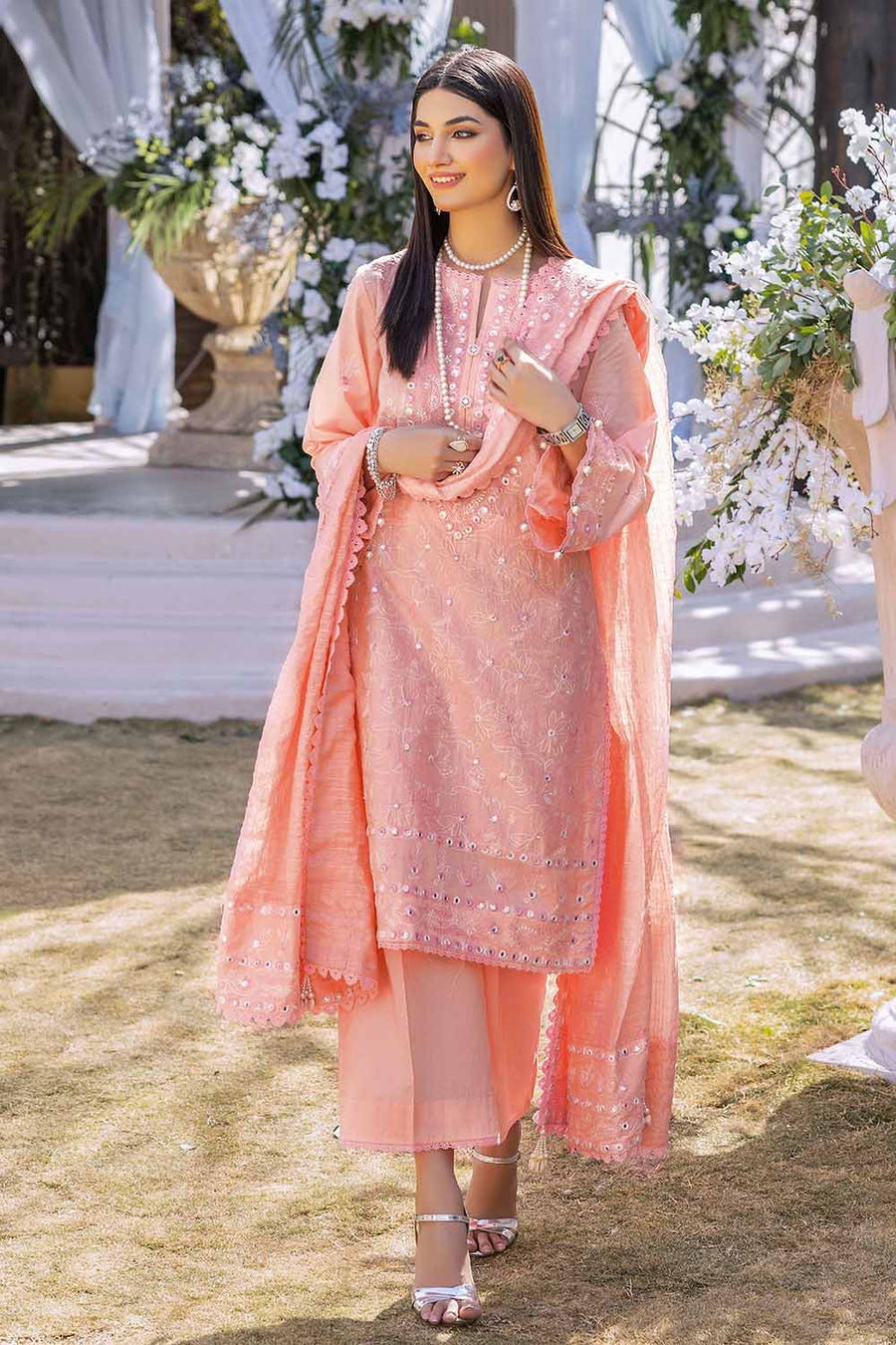 Gul Ahmed Festive Eid Embroidered Lawn Unstitched 3Pc Suit CK-32006