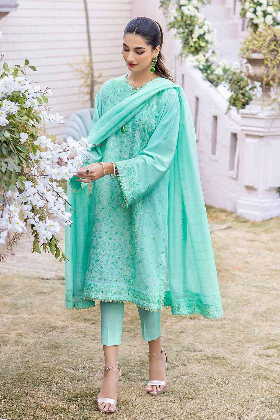 Gul Ahmed Festive Eid Embroidered Lawn Unstitched 3Pc Suit CK-32007