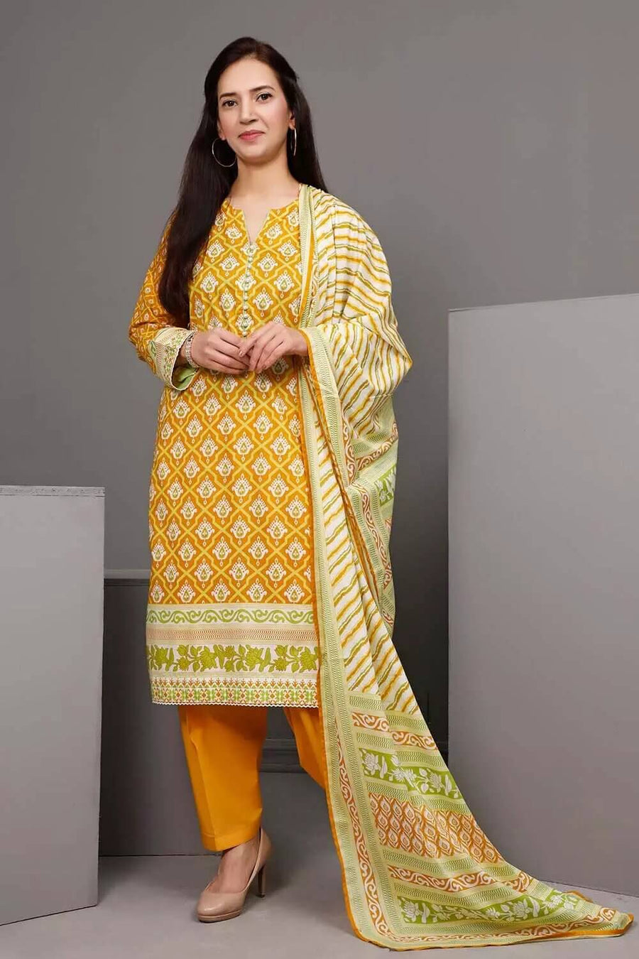 GulAhmed Mother Collection Lawn Unstitched 3Pc Printed Suit CL-1082-A - FaisalFabrics.pk
