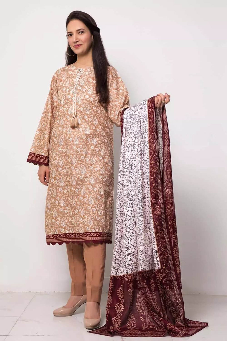 GulAhmed Mother Collection Lawn Unstitched 3Pc Printed Suit CL-1106-A - FaisalFabrics.pk