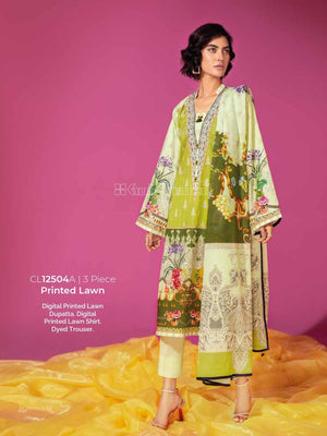 Gul Ahmed Essential Printed Lawn 3Pc Suit CL-12504A - FaisalFabrics.pk