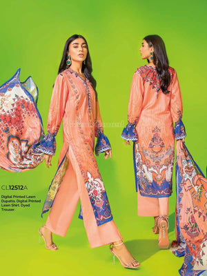 Gul Ahmed Essential Printed Lawn 3Pc Suit CL-12512A - FaisalFabrics.pk