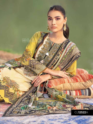 Gul Ahmed Essential Printed Lawn 3Pc Suit CL-12522A - FaisalFabrics.pk