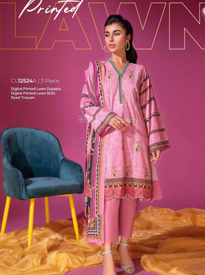 Gul Ahmed Essential Printed Lawn 3Pc Suit CL-12524A - FaisalFabrics.pk