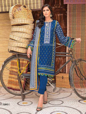 Gul Ahmed Essential Embroidered Lawn 3Pc Suit CL-1280B - FaisalFabrics.pk
