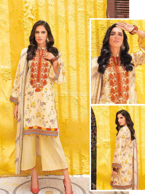 Gul Ahmed Essential Embroidered Lawn 3Pc Suit CL-1293 - FaisalFabrics.pk