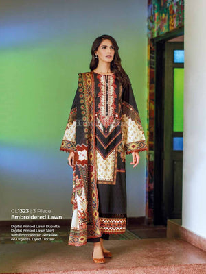 Gul Ahmed Essential Embroidered Lawn 3Pc Suit CL-1323 - FaisalFabrics.pk