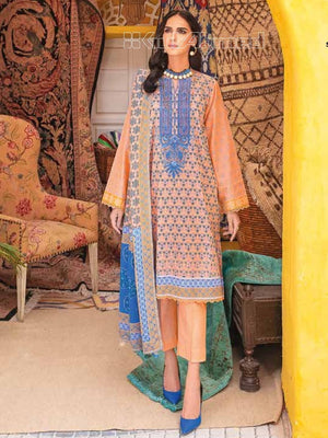 Gul Ahmed Essential Embroidered Lawn 3Pc Suit CL-22030 - FaisalFabrics.pk