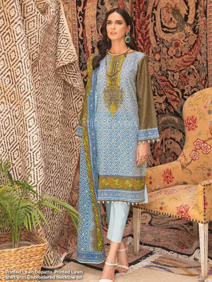 Gul Ahmed Essential Embroidered Lawn 3Pc Suit CL-22031 - FaisalFabrics.pk