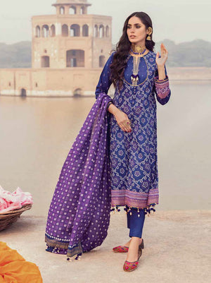 GulAhmed Chunri Printed Lawn Unstitched 3Pc Suit CL-22044 A