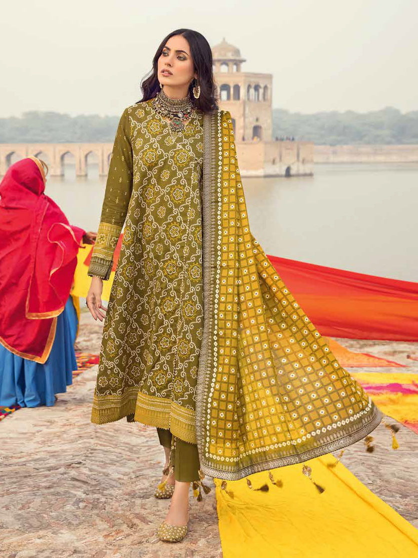 GulAhmed Chunri Printed Lawn Unstitched 3Pc Suit CL-22044 B