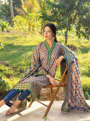 Gul Ahmed Essential Printed Lawn 3Pc Suit CL-22059A - FaisalFabrics.pk
