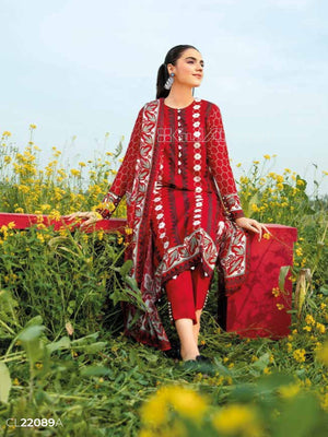 Gul Ahmed Essential Printed Lawn 3Pc Suit CL-22089A - FaisalFabrics.pk