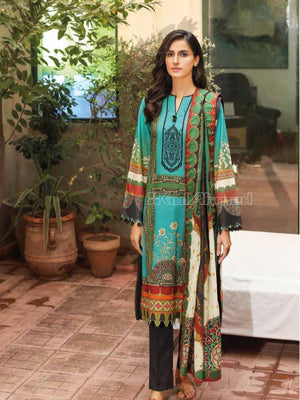 Gul Ahmed Essential Embroidered Lawn 3Pc Suit CL-22109 - FaisalFabrics.pk