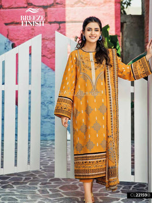 Gul Ahmed Essential Embroidered Lawn 3Pc Suit CL-22159B - FaisalFabrics.pk